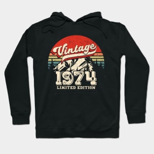 Vintage 1974 Birthday Gift Classic Distressed 50th Bday Hoodie